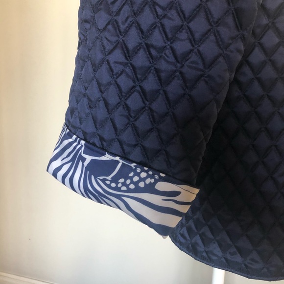 DENNIS BASSO blue silk quilted jacket - Picture 8 of 10